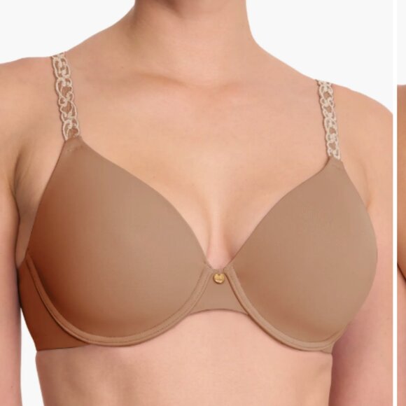 Natori Pure Luxe Underwire T-Shirt Bra 32B Buff Cashmere NWT - Picture 1 of 7